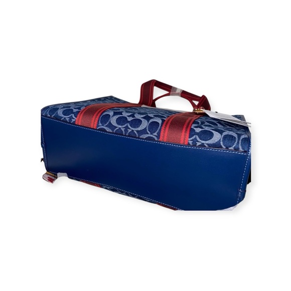 Sold Coach Blue and Red Signature Tote Bag - Picture 7 of 7
